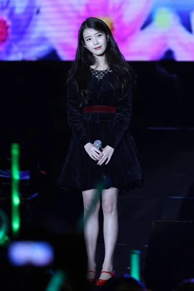 Южнокорейская Певица Актриса Цзи Известная Псевдонимом Позирует Своем Концерте Шанхае — стоковое фото