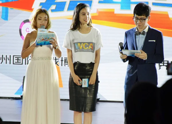 Modelo Atriz Hong Kong Angelababy Centro Posa Evento Wca World — Fotografia de Stock