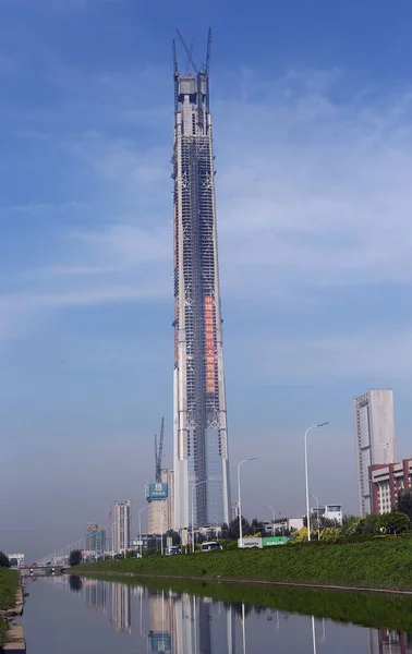 117 Verhaal Tianjin 117 Tower Aanbouw Tianjin China September 2015 — Stockfoto