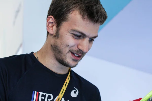 French Sprinter Christophe Lemaitre Attends Press Conference Japanese Sportswear Brand — Stock Photo, Image