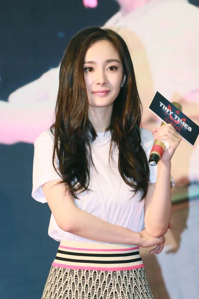 Chinese Actress Yang Wearing Valentino Dress Poses Fan Meeting Event — Stock Photo, Image