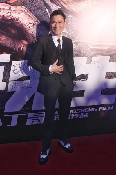 Hong Kong Actor Andy Lau Poses Premiere His New Movie — Stock Photo, Image