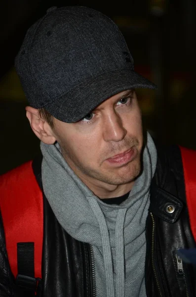 Piloto Alemán Sebastian Vettel Ferrari Fotografiado Después Llegar Aeropuerto Internacional — Foto de Stock