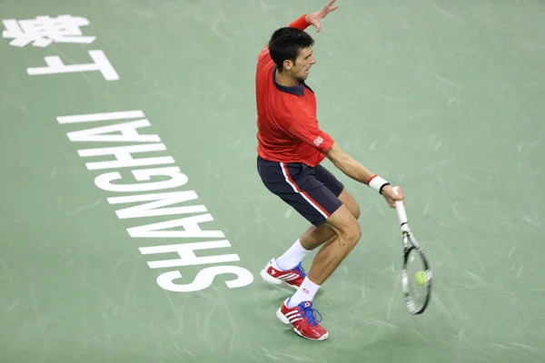 Novak Djokovic Aus Serbien Gibt Andy Murray Britain Ihrem Halbfinalen — Stockfoto