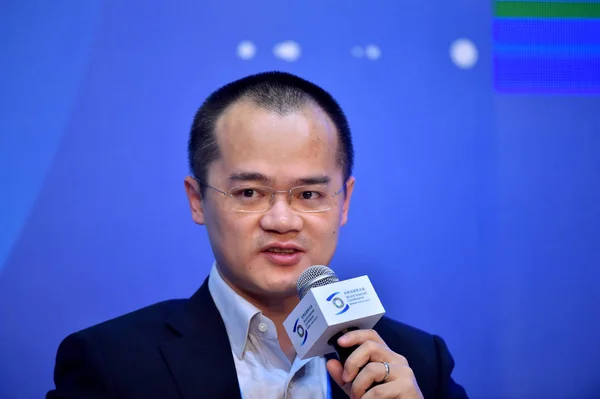 Wang Xing Współzałożyciel Dyrektor Generalny Meituan Com Mówi Forum Podczas — Zdjęcie stockowe