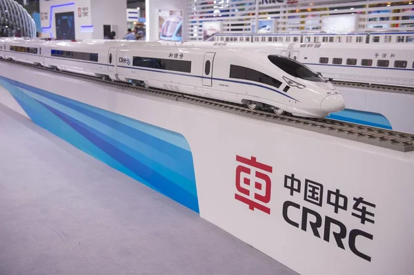 Modelos Trens Bala Crh China Railway Alta Velocidade São Exibidos — Fotografia de Stock