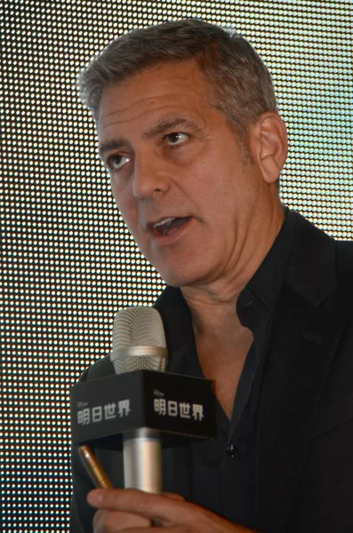 Actor Estadounidense George Clooney Habla Durante Evento Reunión Fans Para — Foto de Stock