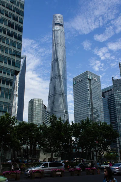 Vue Tour Shanghai Des Hauts Bâtiments Gratte Ciel Quartier Financier — Photo