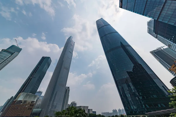 Felhőkarcolók Sokemeletes Épületek Guangzhou City Dél Kínai Guangdong Tartomány 2015 — Stock Fotó