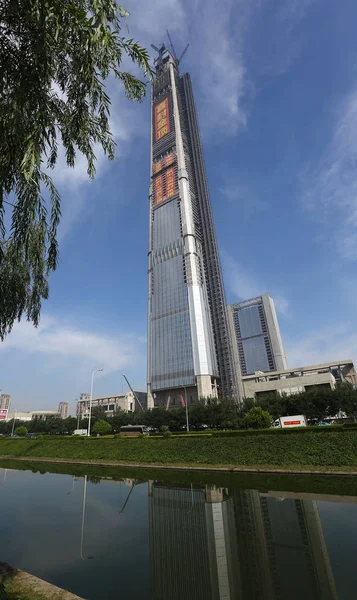 117 Historia Tianjin 117 Tower Jest Budowie Tianjin China Września — Zdjęcie stockowe