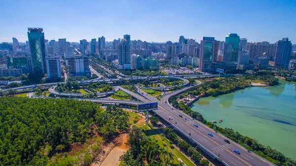 Vista Cidade Haikou Província Hainan Sul China Novembro 2015 — Fotografia de Stock