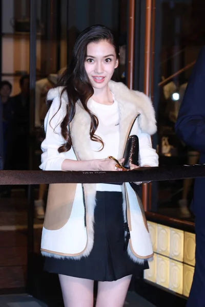 Hong Kong Actress Angelababy Poses Opening Ceremony New Coach Store — Stock Photo, Image