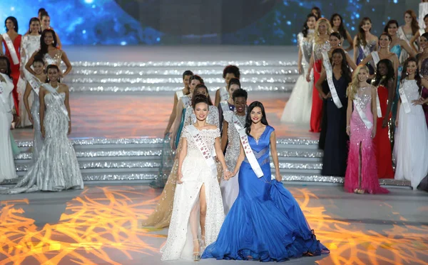 Los Concursantes Asisten 65ª Final Miss Mundo Ciudad Sanya Provincia — Foto de Stock