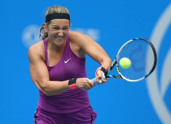 Victoria Azarenka Bielorrússia Devolve Tiro Para Lauren Davis Dos Estados — Fotografia de Stock