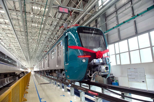 Último Trem Para Projeto Uem Rio Retratado Fábrica Changchun Railway — Fotografia de Stock