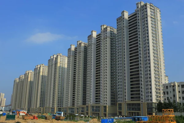 Nybyggda Höghus Bostads Hus Avbildade Rizhao Stad Östra Kinas Shandong — Stockfoto