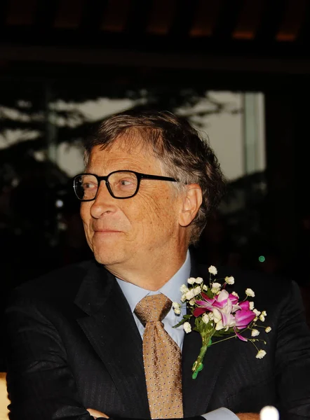 Bill Gates Zakladatel Společnosti Microsoft Spolupředsedá Billa Melindy Gatesových Navštěvuje — Stock fotografie