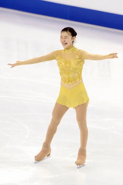 Kanako Murakami Japón Reacciona Durante Programa Corto Damas Del Campeonato —  Fotos de Stock