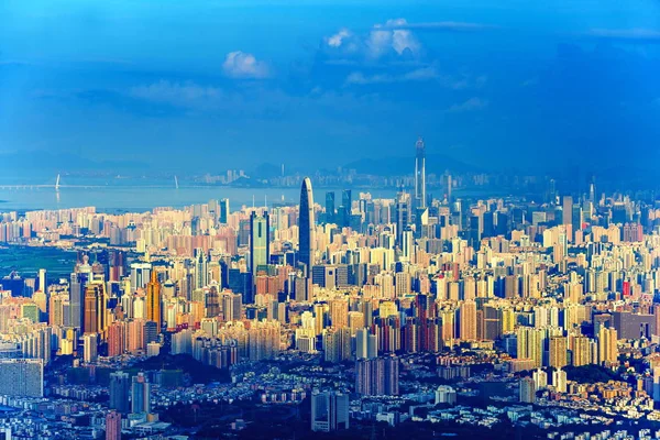 Paisaje Urbano Las Zonas Céntricas Con Racimos Rascacielos Edificios Gran — Foto de Stock