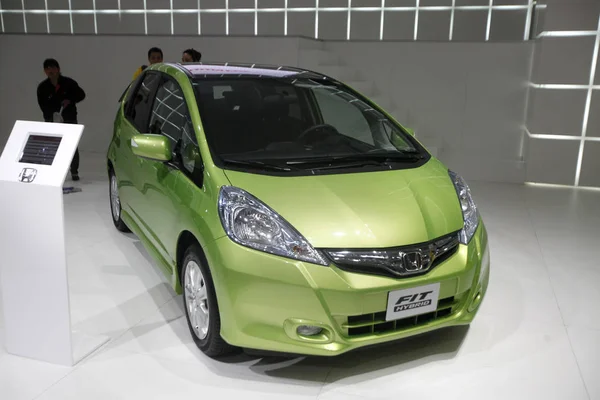 Honda Fit Hybridbil Visas Shanghai International Automobile Industri Utställningen Känd — Stockfoto