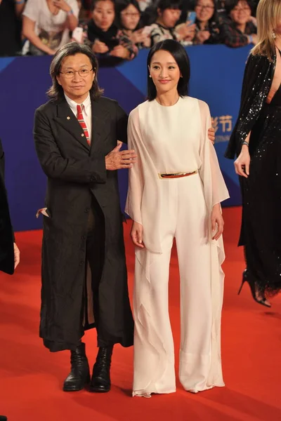 Chinese Actress Zhou Xun Right Hong Kong Director Peter Chan — Stock Photo, Image