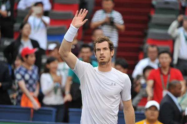 Andy Murray Storbritannien Reagerar Efter Att Besegrat John Isner Förenta — Stockfoto