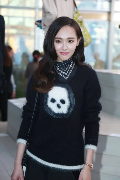 Chinese Actrice Tang Yan Woont Coach Fashion Show Tijdens New — Stockfoto