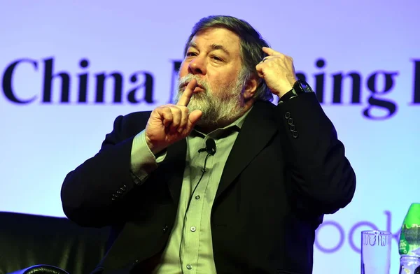 Apple Inc Founder Stephen Gary Steve Wozniak Berbicara World Business — Stok Foto