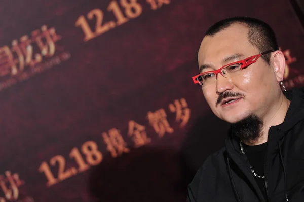 Chinese Regisseur Wuershan Afgebeeld Tijdens Een Interview Voor Première Van — Stockfoto