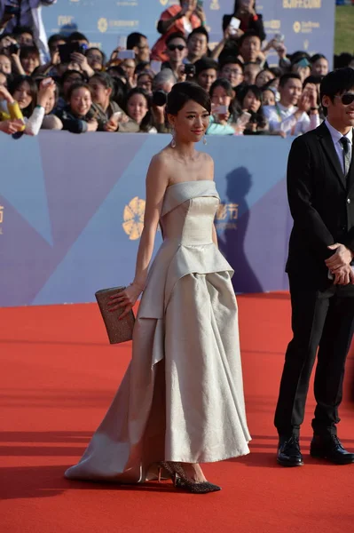 Тайванська Актриса Joe Chen Пози Червоному Килимі Пекін Міжнародному Кінофестивалі — стокове фото