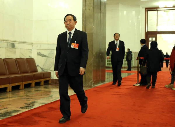 Yuan Guiren Ministro Educación China Llega Gran Sala Del Pueblo —  Fotos de Stock