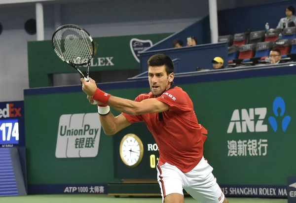 Novak Djokovic Serbia Devuelve Una Oportunidad Martin Klizan Eslovaquia Partido — Foto de Stock