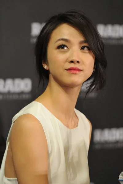 中国女優タン ウェイ ラドー プラズマ ハイテク セラミックス時計 北京で 2015 日の発売記念イベントに出席します — ストック写真