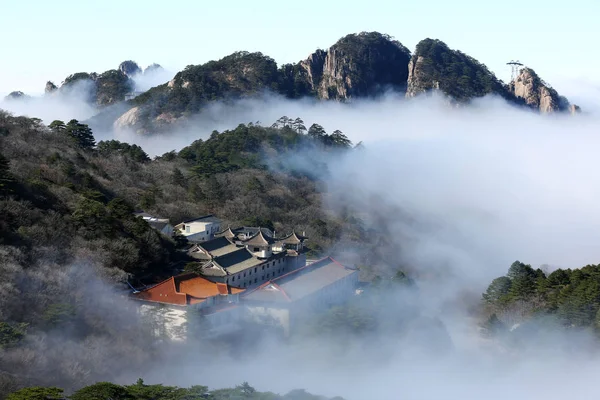 Τοπίο Των Θάλασσα Των Νεφών Στο Huangshan Βουνό Γραφικό Σημείο — Φωτογραφία Αρχείου