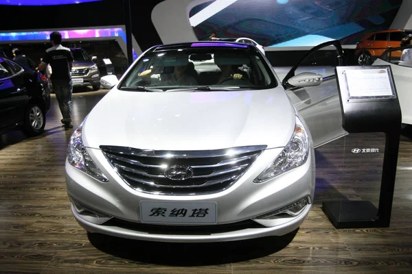 Hyundai Sonata Beijing Hyundai Совместное Предприятие Baic Hyundai Экспонируется Международной — стоковое фото