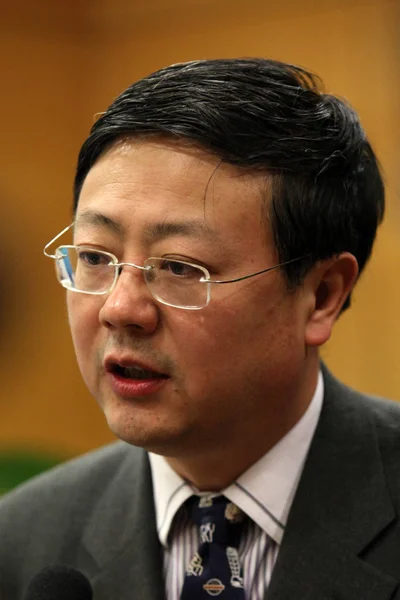 Újonnan Kinevezett Környezetvédelmi Védelmi Miniszter Chen Tianjin Majd Végrehajtó Vice — Stock Fotó