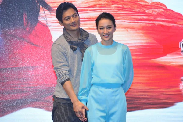 Chinese Actress Zhou Xun Right Her American Actor Husband Archie — Stock Photo, Image