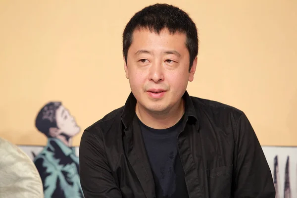 Plik Chiński Reżyser Jia Zhangke Uczestniczy Konferencji Prasowej Dla Jego — Zdjęcie stockowe