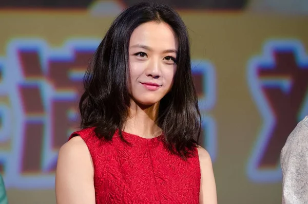 Китайская Актриса Тан Вэй Приняла Участие Рекламном Мероприятии Своего Нового — стоковое фото