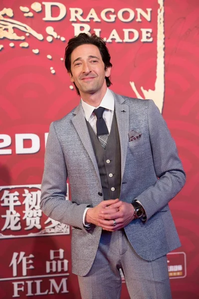 Actor Estadounidense Adrien Brody Posa Alfombra Roja Para Estreno Nueva —  Fotos de Stock