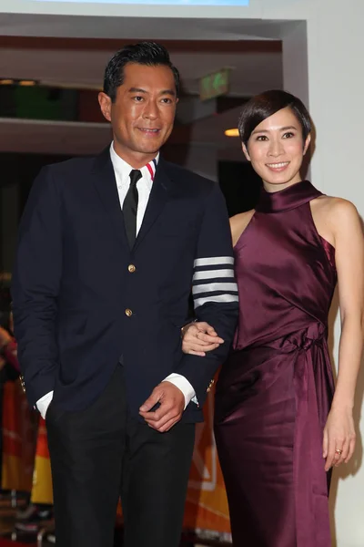 Actriz Hong Kong Charmaine Sheh Derecha Actor Louis Koo Posan — Foto de Stock