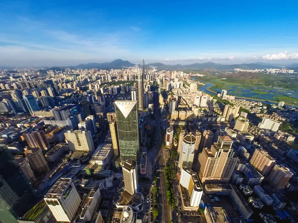 Veduta Aerea Grattacieli Huaqiangbei Nella Città Shenzhen Provincia Del Guangdong — Foto Stock