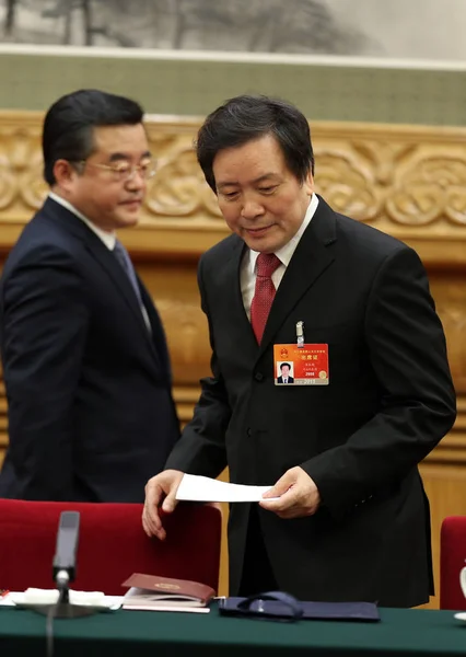 Zhou Benshun Derecha Entonces Secretario Del Comité Provincial Hebei Del —  Fotos de Stock