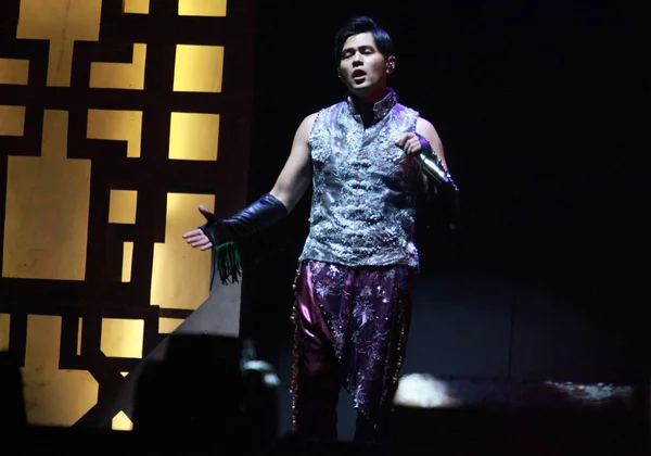 Tchajwanského Zpěvačka Jay Chou Vystupuje Koncertě Shenyang Během Jeho Opus — Stock fotografie