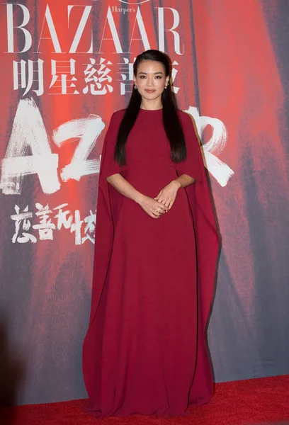 Actriz Taiwanesa Shu Llega Alfombra Roja Para Gala Bazaar Star — Foto de Stock