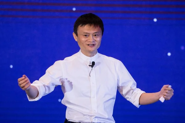 Председатель Китайского Гиганта Электронной Коммерции Alibaba Group Джек Юнь Выступил — стоковое фото