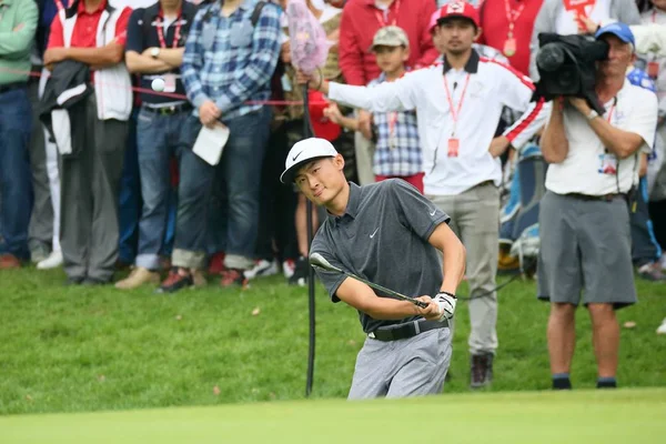 Chiński Golfista Haotong Gra Strzał Dzień Podczas Wgc Hsbc Champions — Zdjęcie stockowe