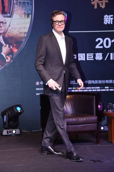 Engelska Skådespelaren Colin Firth Utgör Presskonferens Inför Sin Nya Film — Stockfoto