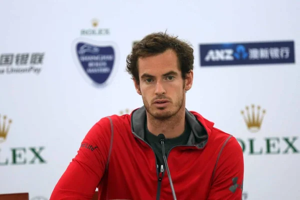 Andy Murray Brit Tenisz Játékos Részt Vesz Egy Sajtótájékoztatón 2015 — Stock Fotó