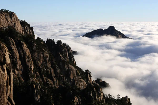 Paysage Mer Des Nuages Huangshan Mountain Scenic Spot Dans Ville — Photo